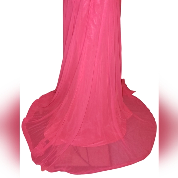 Studio 17 Shocking Pink One Shoulder Paisley Beaded Gown - Picture 11 of 14